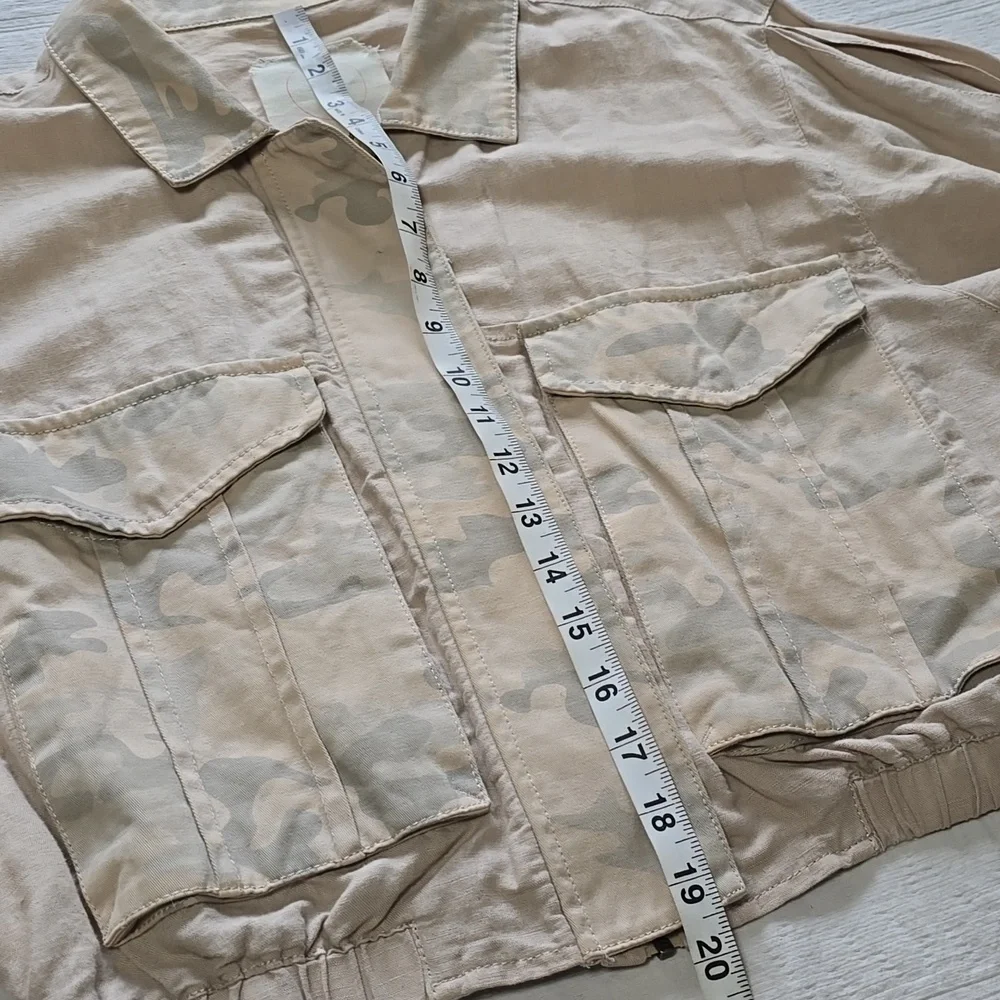 Hei Hei Anthropologie Ronan Camo Cropped Linen Jacket Women's Size S (3mm mark) - Picture 11 of 16